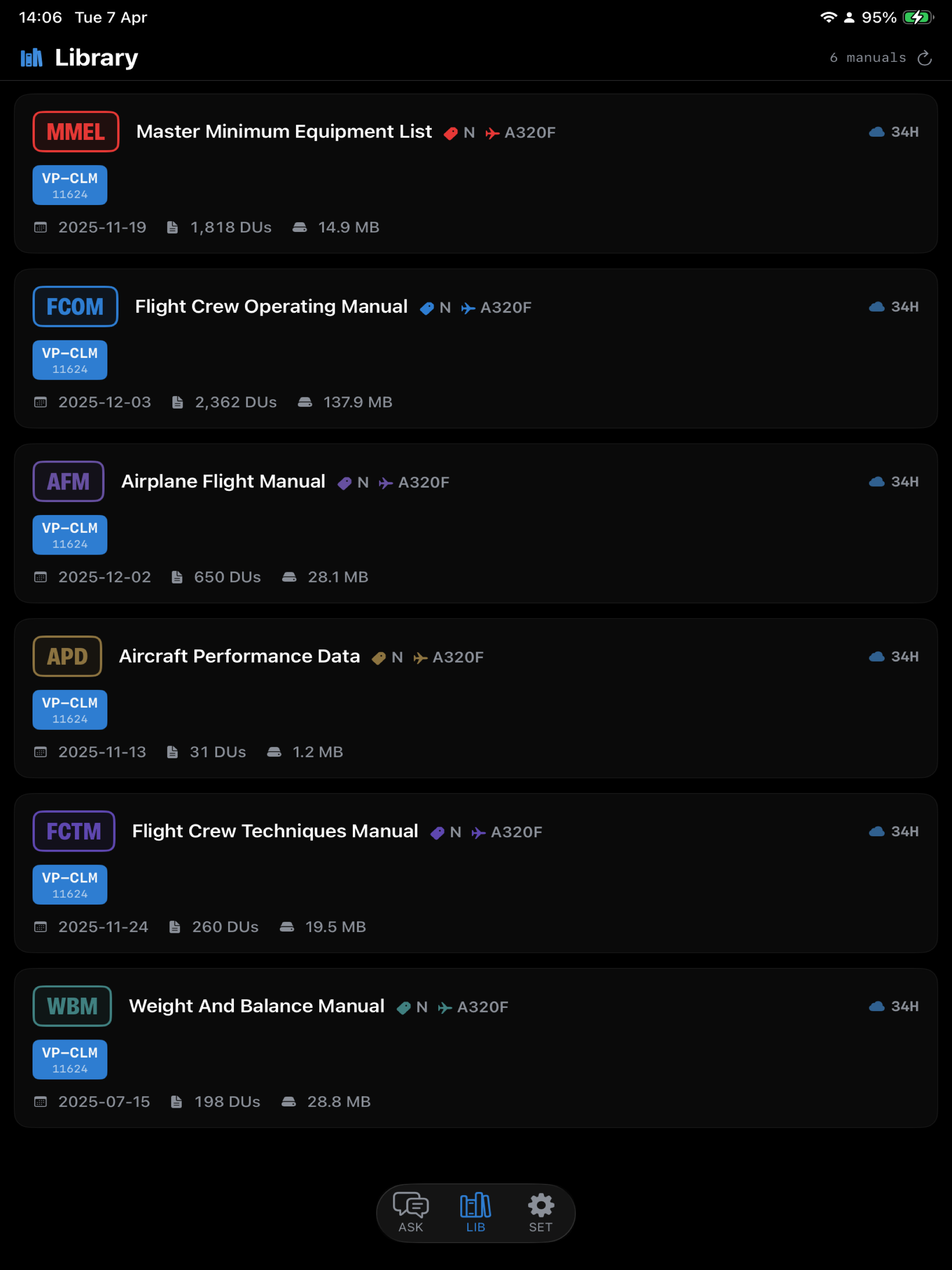 askM manual library with FCOM, FCTM, MMEL, AFM manuals